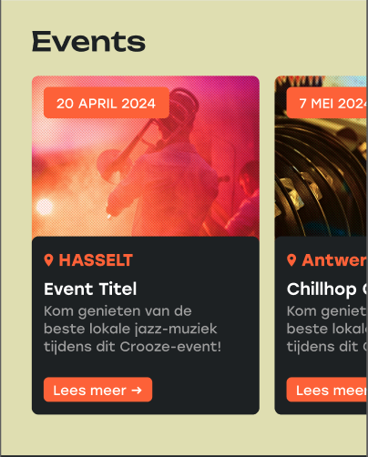 Crooze events overview screen